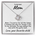 To My Mom - Sorry I Blamed the Dog - Love Knot Necklace