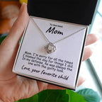 To My Mom - Sorry I Blamed the Dog - Love Knot Necklace