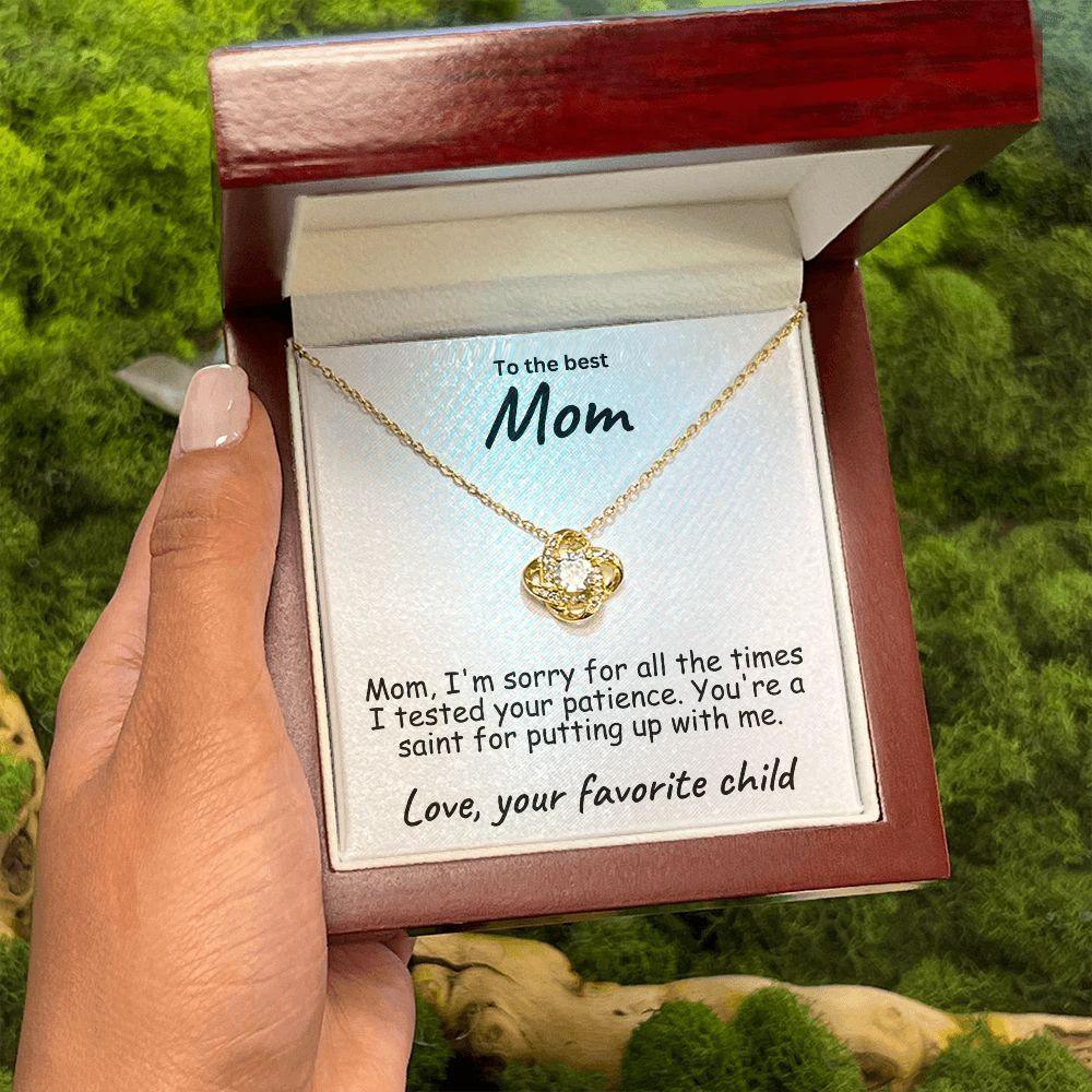 To My Mom Testing your Patience Love Knot Necklace