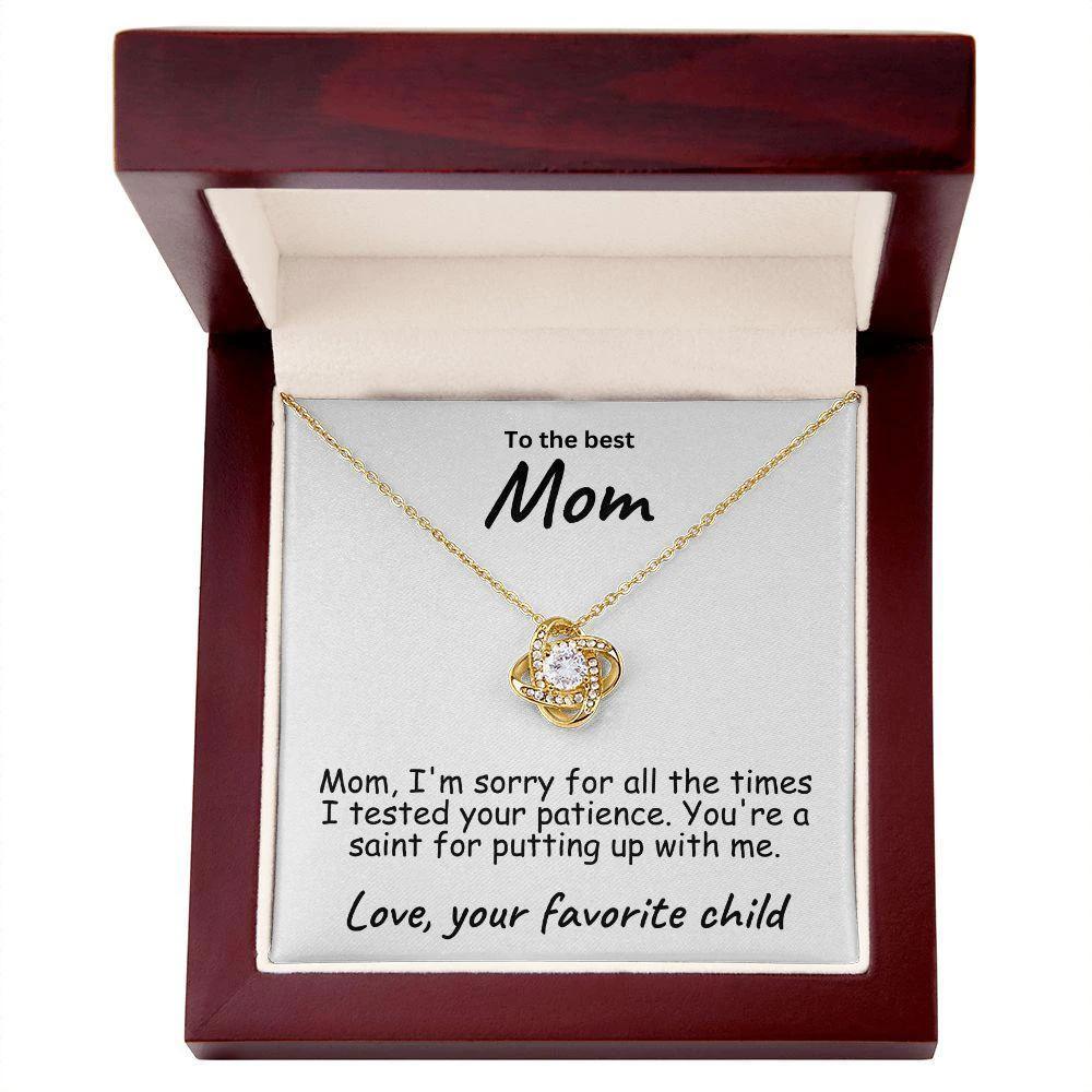 To My Mom Testing your Patience Love Knot Necklace