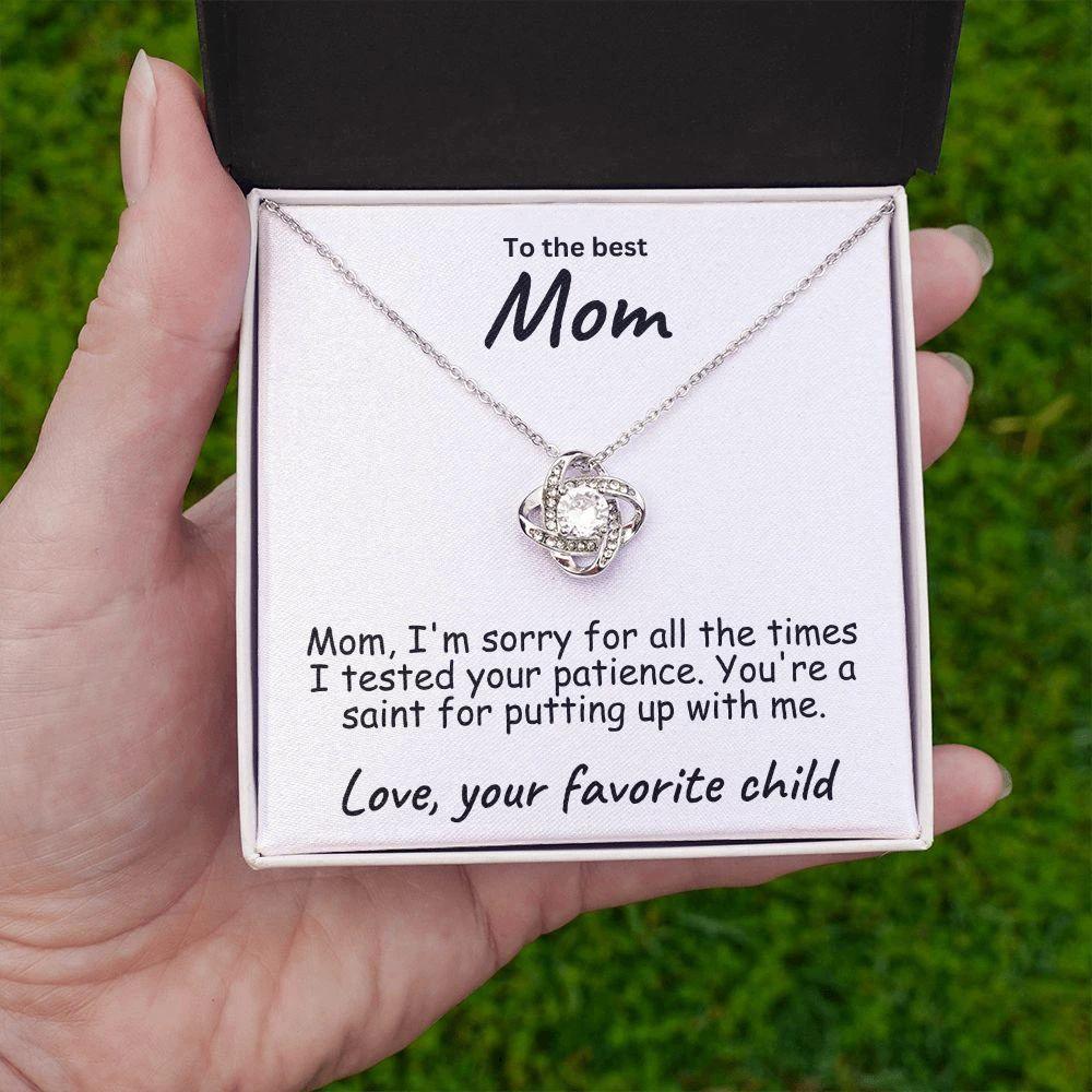 To My Mom Testing your Patience Love Knot Necklace