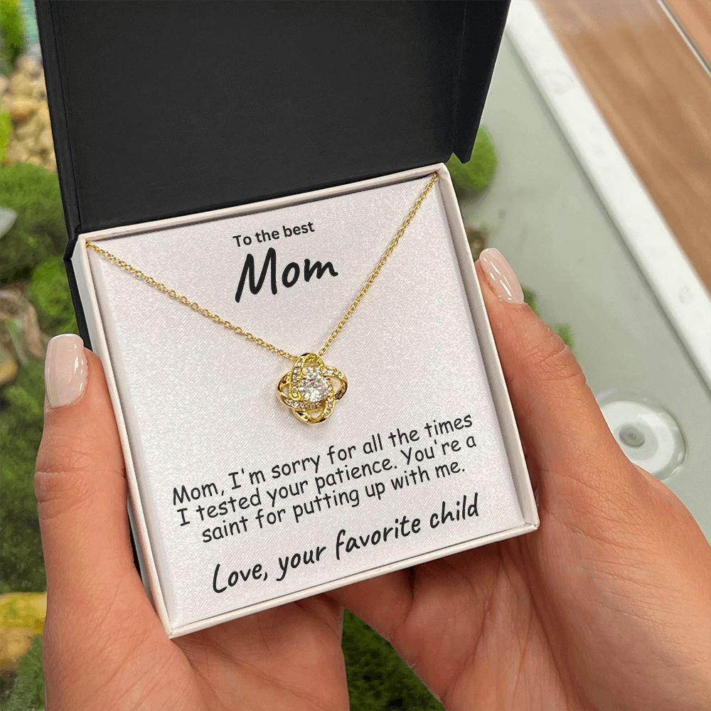 To My Mom Testing your Patience Love Knot Necklace