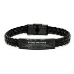 To My Mommy Gifts, Never give up no matter what, Inspirational Mommy Braided Leather Bracelet, Encouragement Birthday Christmas Unique Gifts For Mommy