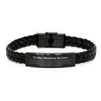 To My Mother-In-Law Gifts, Never give up no matter what, Inspirational Mother-In-Law Braided Leather Bracelet, Encouragement Birthday Christmas Unique Gifts For Mother-In-Law
