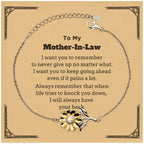 To My Mother-In-Law Gifts, Never give up no matter what, Inspirational Mother-In-Law Sunflower Bracelet, Encouragement Birthday Christmas Unique Gifts For Mother-In-Law