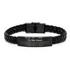 To My Nana Gifts, Never give up no matter what, Inspirational Nana Braided Leather Bracelet, Encouragement Birthday Christmas Unique Gifts For Nana
