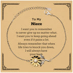 To My Niece Gifts, Never give up no matter what, Inspirational Niece Sunflower Bracelet, Encouragement Birthday Christmas Unique Gifts For Niece