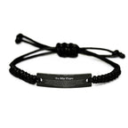 To My Papa Gifts, Never give up no matter what, Inspirational Papa Black Rope Bracelet, Encouragement Birthday Christmas Unique Gifts For Papa