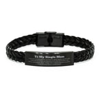 To My Single Mom Gifts, Never give up no matter what, Inspirational Single Mom Braided Leather Bracelet, Encouragement Birthday Christmas Unique Gifts For Single Mom