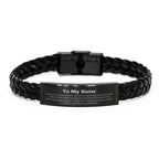To My Sister Gifts, Never give up no matter what, Inspirational Sister Braided Leather Bracelet, Encouragement Birthday Christmas Unique Gifts For Sister