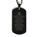 To My Son Gifts, Never give up no matter what, Inspirational Son Black Dog Tag, Encouragement Birthday Christmas Unique Gifts For Son