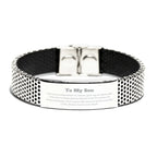 To My Son Gifts, Never give up no matter what, Inspirational Son Stainless Steel Bracelet, Encouragement Birthday Christmas Unique Gifts For Son