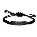 To My Son In Law Gifts, Never give up no matter what, Inspirational Son In Law Black Rope Bracelet, Encouragement Birthday Christmas Unique Gifts For Son In Law