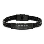 To My Son In Law Gifts, Never give up no matter what, Inspirational Son In Law Braided Leather Bracelet, Encouragement Birthday Christmas Unique Gifts For Son In Law