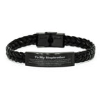 To My Stepbrother Gifts, Never give up no matter what, Inspirational Stepbrother Braided Leather Bracelet, Encouragement Birthday Christmas Unique Gifts For Stepbrother