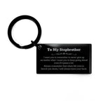To My Stepbrother Gifts, Never give up no matter what, Inspirational Stepbrother Keychain, Encouragement Birthday Christmas Unique Gifts For Stepbrother