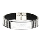 To My Stepfather Gifts, Inspirational Stepfather Stainless Steel Bracelet, Sentimental Birthday Christmas Unique Gifts For Stepfather Behind you, all your memories, before you, all your dreams, around you, all who love you, within you, all you need