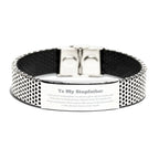 To My Stepfather Gifts, Never give up no matter what, Inspirational Stepfather Stainless Steel Bracelet, Encouragement Birthday Christmas Unique Gifts For Stepfather