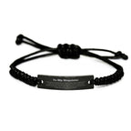 To My Stepsister Gifts, Never give up no matter what, Inspirational Stepsister Black Rope Bracelet, Encouragement Birthday Christmas Unique Gifts For Stepsister