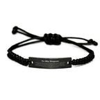 To My Stepson Gifts, Never give up no matter what, Inspirational Stepson Black Rope Bracelet, Encouragement Birthday Christmas Unique Gifts For Stepson