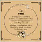 To My Uncle Gifts, Never give up no matter what, Inspirational Uncle Sunflower Bracelet, Encouragement Birthday Christmas Unique Gifts For Uncle