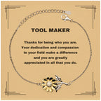 Tool MakerSunflower Bracelet - Thanks for being who you are - Birthday Christmas Jewelry Gifts Coworkers Colleague Boss