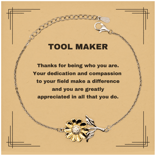 Tool MakerSunflower Bracelet - Thanks for being who you are - Birthday Christmas Jewelry Gifts Coworkers Colleague Boss - Mallard Moon Gift Shop