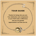 Tour GuideSunflower Bracelet - Thanks for being who you are - Birthday Christmas Jewelry Gifts Coworkers Colleague Boss