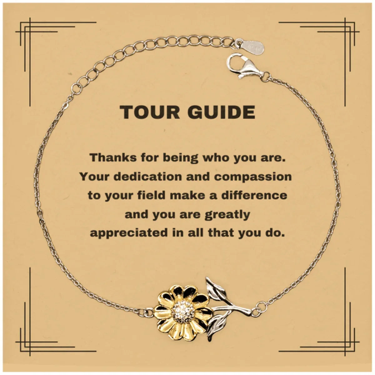 Tour GuideSunflower Bracelet - Thanks for being who you are - Birthday Christmas Jewelry Gifts Coworkers Colleague Boss