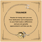 TrainerSunflower Bracelet - Thanks for being who you are - Birthday Christmas Jewelry Gifts Coworkers Colleague Boss