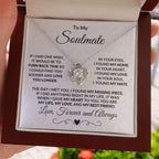 To My Soulmate I Found My Missing Piece Love Knot Necklace with Message Card and Gift Box