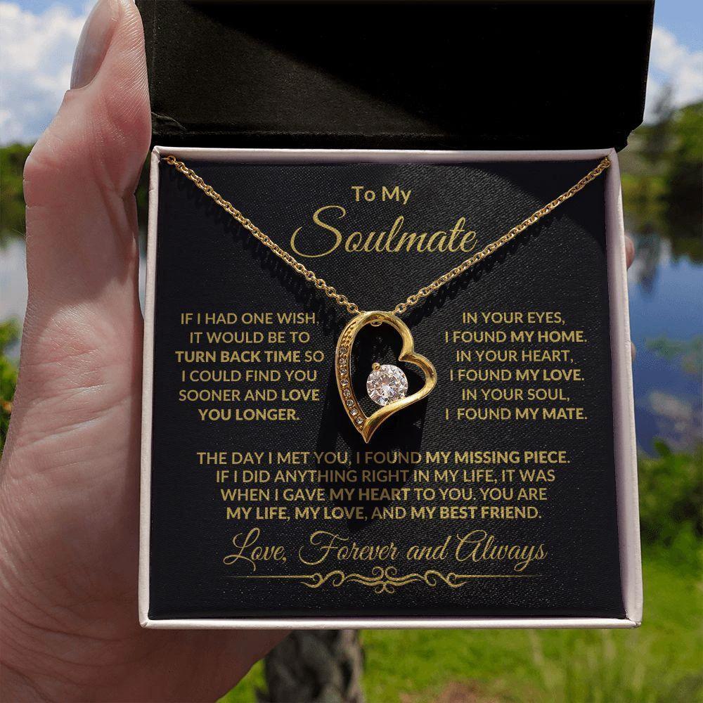 To My Soulmate - I Gave My Heart To You - Forever Love Heart Pendant Necklace