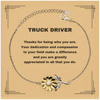 Truck DriverSunflower Bracelet - Thanks for being who you are - Birthday Christmas Jewelry Gifts Coworkers Colleague Boss