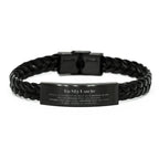 Uncle Braided Leather Bracelet Gifts, To My Uncle You are braver than you believe, stronger than you seem, Inspirational Birthday, Christmas Gifts
