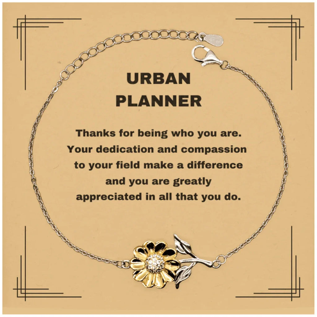 Urban PlannerSunflower Bracelet - Thanks for being who you are - Birthday Christmas Jewelry Gifts Coworkers Colleague Boss