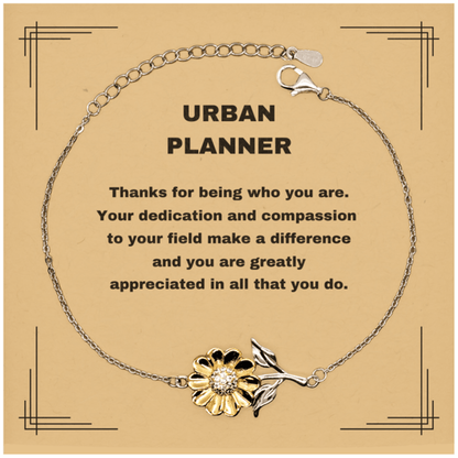 Urban PlannerSunflower Bracelet - Thanks for being who you are - Birthday Christmas Jewelry Gifts Coworkers Colleague Boss - Mallard Moon Gift Shop