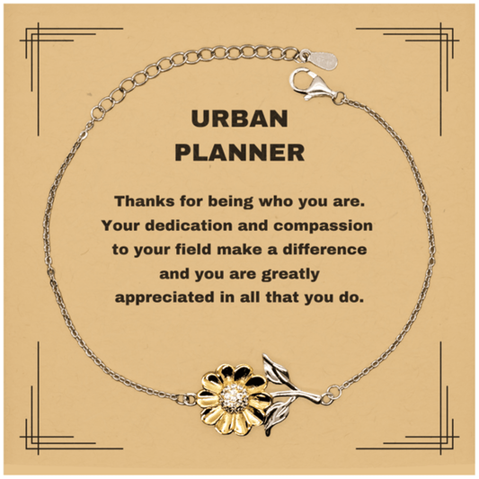 Urban PlannerSunflower Bracelet - Thanks for being who you are - Birthday Christmas Jewelry Gifts Coworkers Colleague Boss - Mallard Moon Gift Shop
