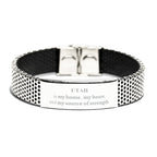 Utah is my home Gifts, Lovely Utah Birthday Christmas Stainless Steel Bracelet For People from Utah, Men, Women, Friends