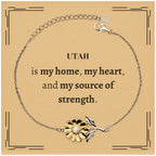 Utah is my home Gifts, Lovely Utah Birthday Christmas Sunflower Bracelet For People from Utah, Men, Women, Friends