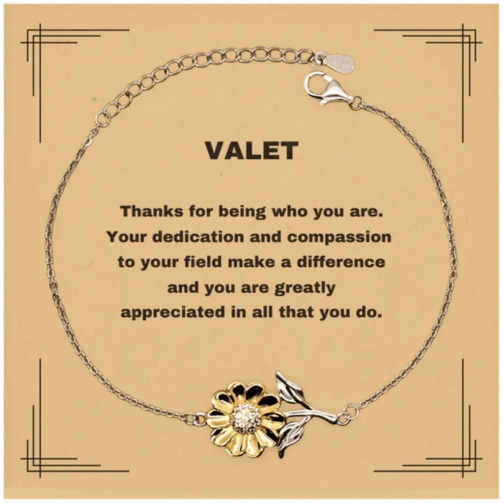 ValetSunflower Bracelet - Thanks for being who you are - Birthday Christmas Jewelry Gifts Coworkers Colleague Boss