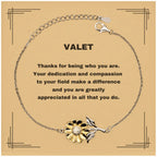 ValetSunflower Bracelet - Thanks for being who you are - Birthday Christmas Jewelry Gifts Coworkers Colleague Boss