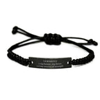 Vermont is my home Gifts, Lovely Vermont Birthday Christmas Black Rope Bracelet For People from Vermont, Men, Women, Friends