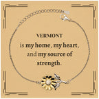 Vermont is my home Gifts, Lovely Vermont Birthday Christmas Sunflower Bracelet For People from Vermont, Men, Women, Friends