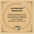 Veterinary AssistantSunflower Bracelet - Thanks for being who you are - Birthday Christmas Jewelry Gifts Coworkers Colleague Boss