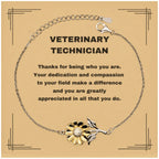Veterinary TechnicianSunflower Bracelet - Thanks for being who you are - Birthday Christmas Jewelry Gifts Coworkers Colleague Boss