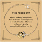 Vice PresidentSunflower Bracelet - Thanks for being who you are - Birthday Christmas Jewelry Gifts Coworkers Colleague Boss