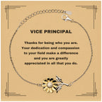 Vice PrincipalSunflower Bracelet - Thanks for being who you are - Birthday Christmas Jewelry Gifts Coworkers Colleague Boss