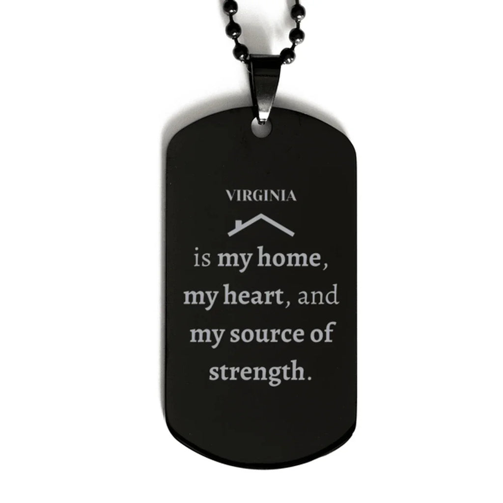 Virginia is my home Gifts, Lovely Virginia Birthday Christmas Black Dog Tag For People from Virginia, Men, Women, Friends