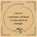 Virginia is my home Gifts, Lovely Virginia Birthday Christmas Sunflower Bracelet For People from Virginia, Men, Women, Friends