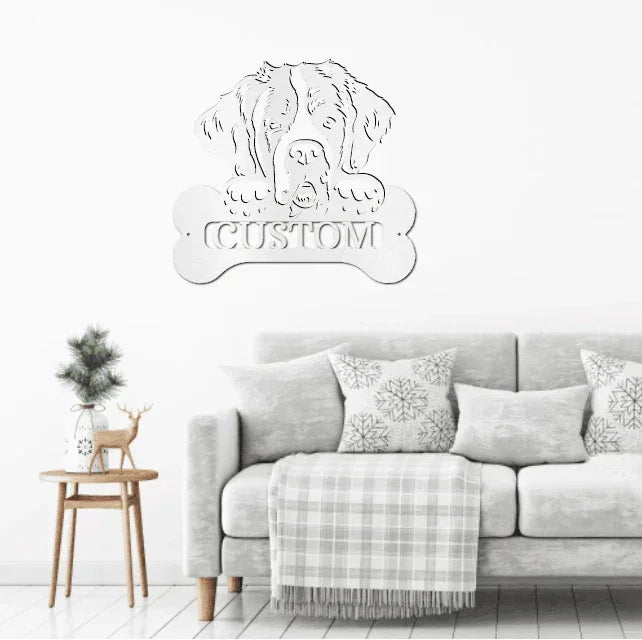 Dog Breed Custom Name Metal Art Wall Sign